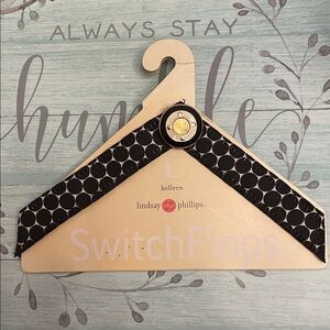 Lindsay Phillips SWITCH FLOPS Black VELCRO Straps with Crystal Accent